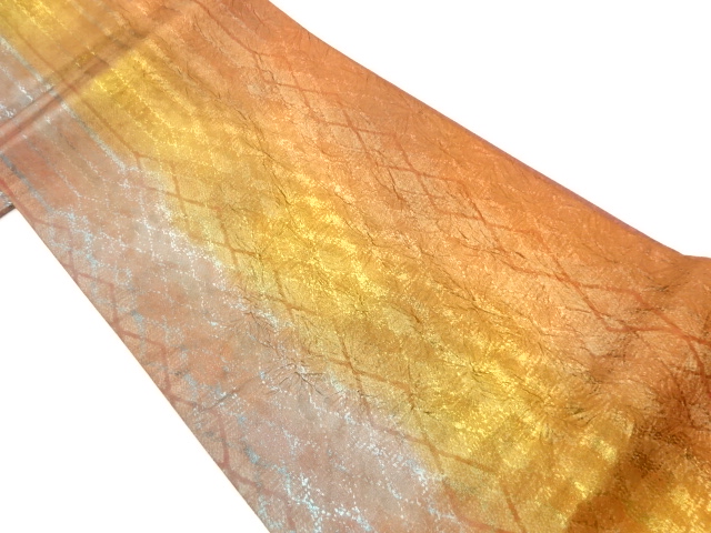 JAPANESE FUKURO OBI / SHIBORI / KINSAI / WOVEN RHOMBUS